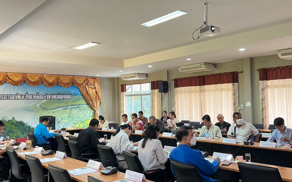 หน่วยวิจัย 3E ร่วมกับ ทสจ.แม่ฮ่องสอน จัดประชุมคณะทำงานด้านการเปลี่ยนแปลงสภาพภูมิอากาศระดับจังหวัด ครั้งที่ 5/2566 เพื่อสรุปผลการดำเนินโครงการ ภายใต้โครงการการพัฒนาศักยภาพสำนักงานทรัพยากรธรรมชาติและสิ่งแวดล้อมจังหวัด จังหวัดแม่ฮ่องสอน