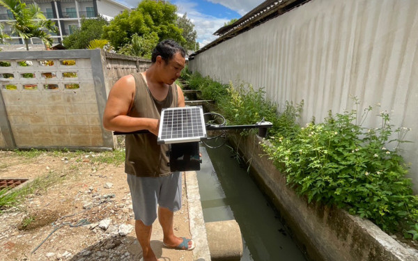 เตรียมรับมือน้ำท่วมขัง ติดตั้ง FloodBoy จุดใหม่ในโซนดอนจั่น